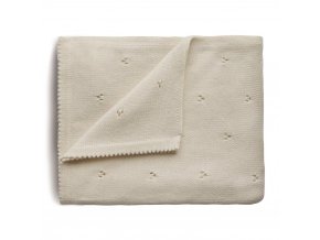 Mushie Detská pletená deka z organickej bavlny Varianta: dierkovaná Ivory