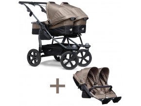 set DUO I combi push chair - air chamber wheel brown