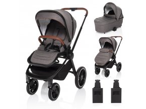 SET Športový kočík Move Cross + korba XL + adaptéry, Iron Grey/Black