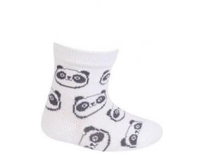 WOLA Ponožky dojčenské bavlnené neutrál Panda White 15-17
