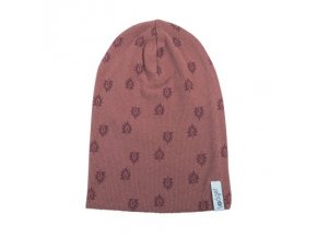 LODGER Beanie Print Rib Rosewood 0 - 6 měsíců