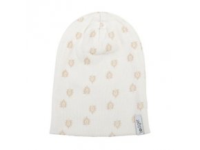 LODGER Beanie Print Rib Cloud Dancer 6 - 12 měsíců