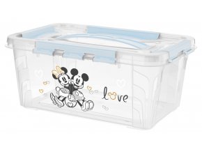Domácí úložný box malý "Mickey & Minnie", Matná modrá