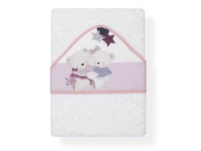 INTERBABY Osuška froté MACKO SPINKÁ 100x100cm Varianta: BIELO/RUŽOVÁ