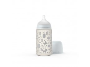 SUAVINEX | Dojčenská fľaša 270 ml M FOX - strieborna