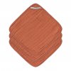 Muslin Washcloth Set 3 pcs rust