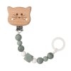 Soother Holder Wood/Silicone Little Chums cat