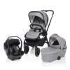 SET Športový kočík Move Cross + korba XL + autosedačka, Silver Grey/Black