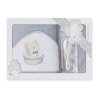 INTERBABY Osuška MACKO VO VANI + kefa 100x100cm Varianta: sivá