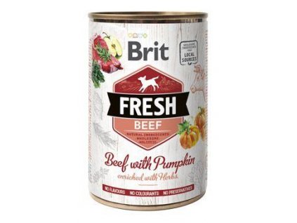 Brit Fresh Dog konz Beef with Pumpkin 400g