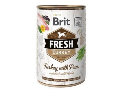 Brit Fresh Dog cons morčacie mäso s hráškom 400g