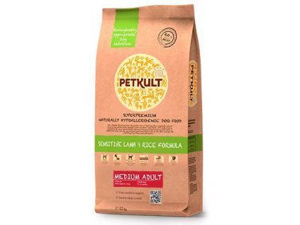 Petkult dog MEDIUM ADULT jahňacie a ryža 12 kg