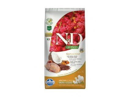 N&D Quinoa DOG Skin&Coat Quail all breeds 7kg  + Farmina miska zdarma (do vyprodání zásob)