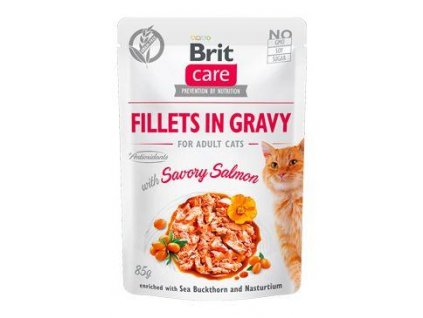 Brit Care Cat Fillets in Gravy Savory Salmon 85g