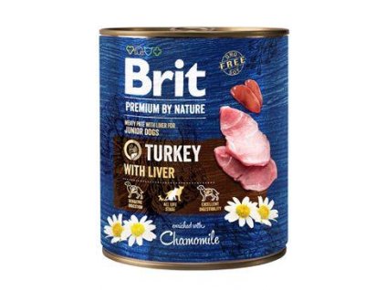 Brit Premium Dog by Nature cons morčacie mäso s pečeňou 800g