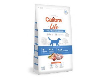 Calibra Dog Life Adult Medium Breed Chicken 12kg  + malé balení GrÁtiS! (Platnost do 30.6.2021)