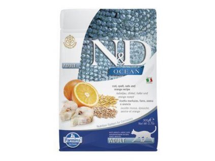 N&D OCEAN CAT LG Adult Codfish & Orange 300g