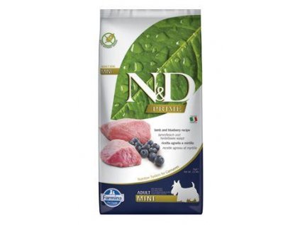 N&D PRIME DOG Adult Mini Lamb & Blueberry 7kg  + ZÁSOBNÍK NA KRMIVO ZDARMA! (Platnost do 31.10.2020)