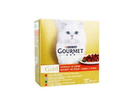 Gourmet Gold konz. kočka kousky ve šť.zelen. pack8x85g