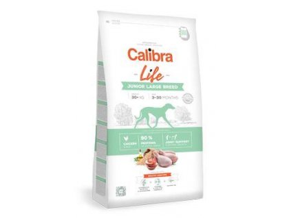 Calibra Dog Life Junior Large Breed Chicken 12kg  + malé balení GrÁtiS! (Platnost do 30.6.2021)