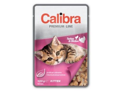 Calibra kapsička pre mačky Premium Kitten Turkey &amp; Chicken100g