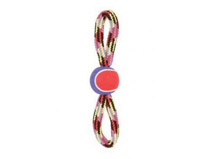 Hračka pes TENNIS BALL ROPE osmička 36cm Zolux