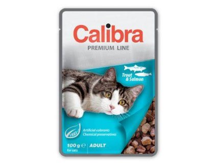 Calibra kapsička pre mačky Premium Adult pstruh a losos 100g