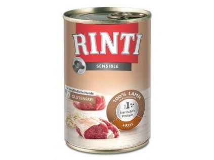 Rinti Dog Sensible konzerva s jahňacím mäsom a ryžou 400g