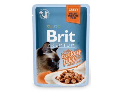 Brit Premium Cat D filé v omáčke s morčacím mäsom 85g