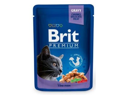 Brit Premium kapsička pre mačky s treskou 100g