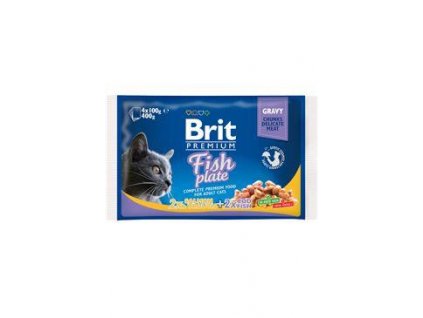 Vreckový tanier Brit Premium Cat Fish 400g (4x100g)