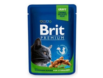 Brit Premium Cat kapsička Kuracie plátky pre sterilné mačky 100g