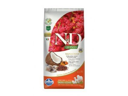 N&D Quinoa DOG Skin & Coat Herring & Coconut 7kg  + ZÁSOBNÍK NA KRMIVO ZDARMA! (Platnost do 31.10.2020)