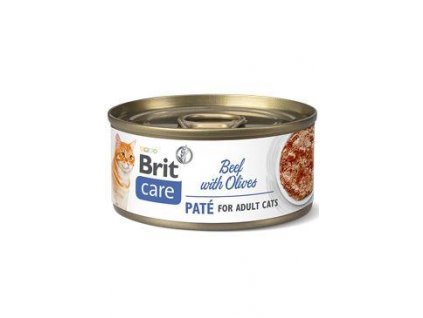 Brit Care Cat Cons Paté Beef &amp; Olives 70g