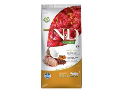 N&D Quinoa CAT Skin & Coat Quail & Coconut 5kg  + Farmina miska zdarma (do vyprodání zásob)