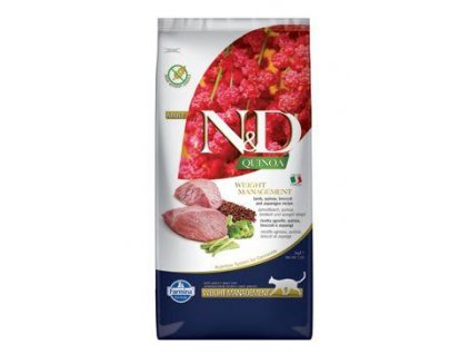 N&D Quinoa CAT Weight Management Lamb & Broccoli 5kg  + Farmina miska zdarma (do vyprodání zásob)