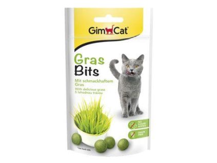 Gimcat GRAS BITS tabl. s kočičí trávou 40g