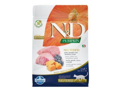 N&D Pumpkin CAT Neutered Lamb & Blueberry 300g