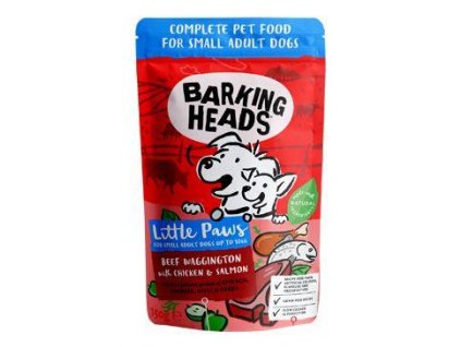 BARKING HEADS Litt.Paws Beef+Chick+Salm kapsička 150g