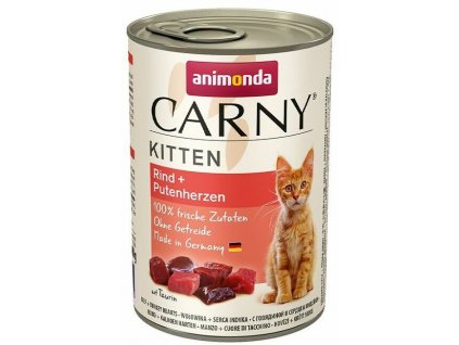 ANIMONDA konzerva CARNY Kitten - hovězí, krůtí srdce 400g