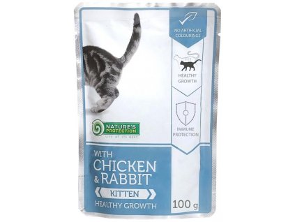 Nature's Protection Cat kaps. Kitten Chicken&Rabbit 100g 6ks  EXP.: 11/21