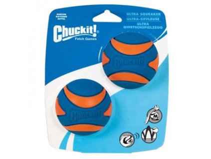 Míček Ultra Squeaker Ball Med. 6,5 cm - 2 na kartě