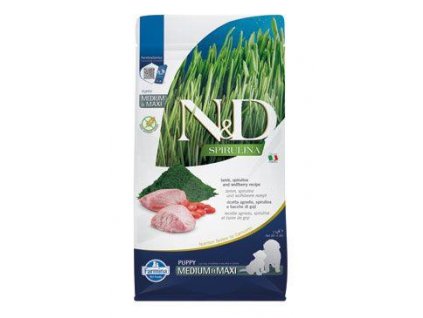 N&D SPIRULINA DOG Puppy M/L Lamb & Wolfberry 2kg