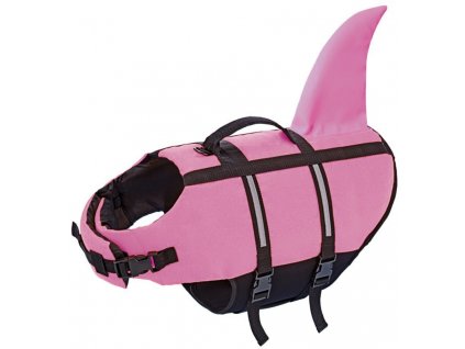 Nobby plovací vesta pro psa Žralok růžová S-30cm
