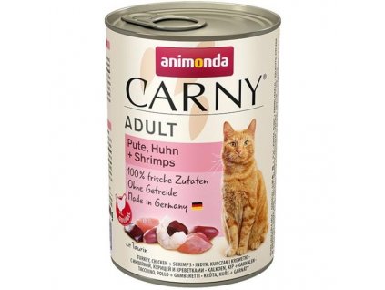 Animonda Carny Adult kočka 400g konzerva - krůta, kuře+ráčci