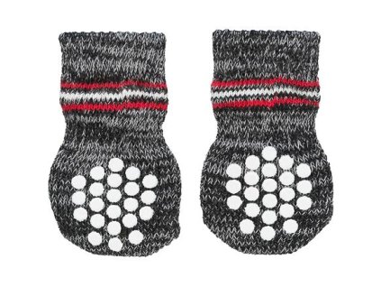 Protiskluzové šedé ponožky, 2 ks pro psy (Velikost protiskluzových ponožek L: např. labradorský retrívr)