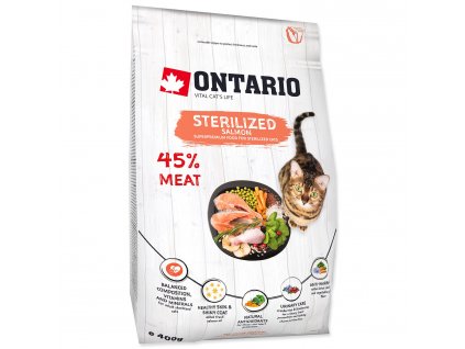 486702 1 krmivo ontario cat sterilised salmon 0 4kg