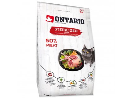 423600 krmivo ontario cat sterilised lamb 2kg