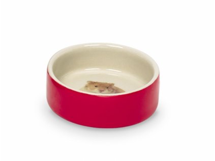 Nobby Hamster keramická miska pre hlodavce 7,5 x 2,5 cm červená