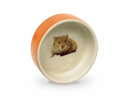 Keramická miska pre hlodavce Nobby Hamster 7,5 x 2,5 cm oranžová